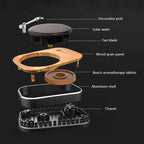 New Creative Solar Energy Record Player Rotating Perfume Car Accessories Aromatherapy Decoration